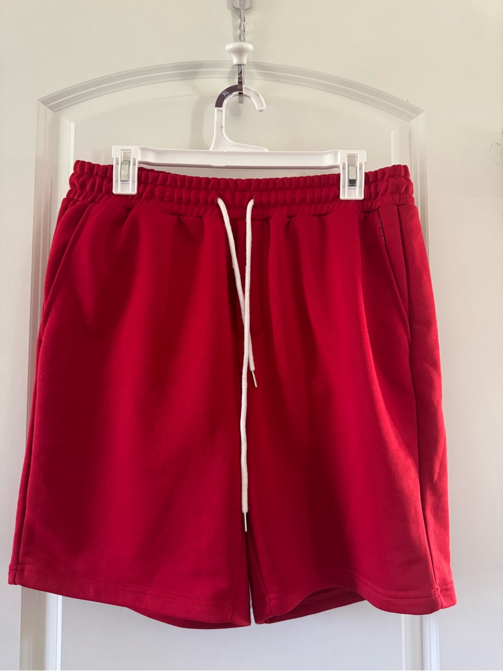 Shein Men's Red Drawstring Athletic Shorts